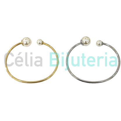 Steel Bracelet - Pearls