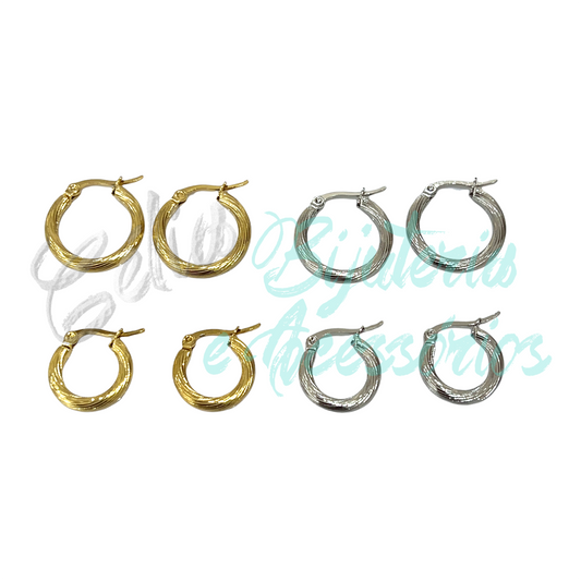 Pendientes de aro de acero - detallado