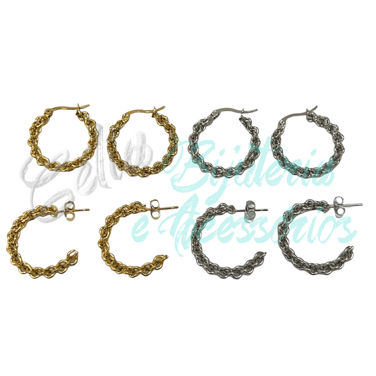 Pendientes de aro de acero - retorcidos