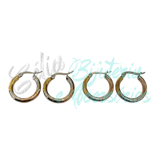 Pendientes de aro de acero - coloridos