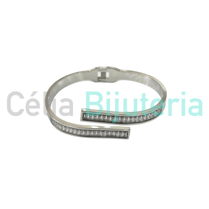Bracelete de Aço - brilhantes