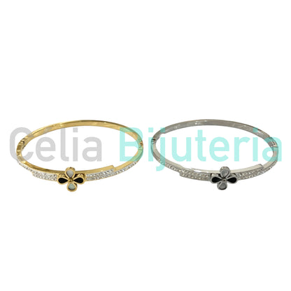 Bracelete de Aço - flor
