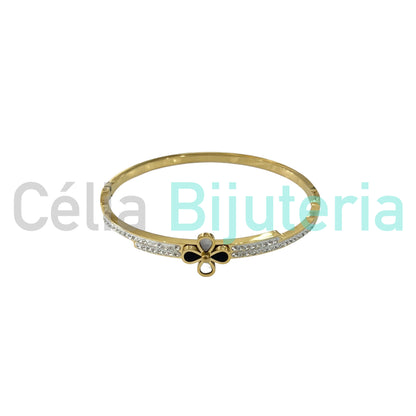 Bracelete de Aço - flor